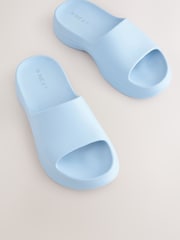 Blue Chunky Beach Sliders Sandals - Image 1 of 8