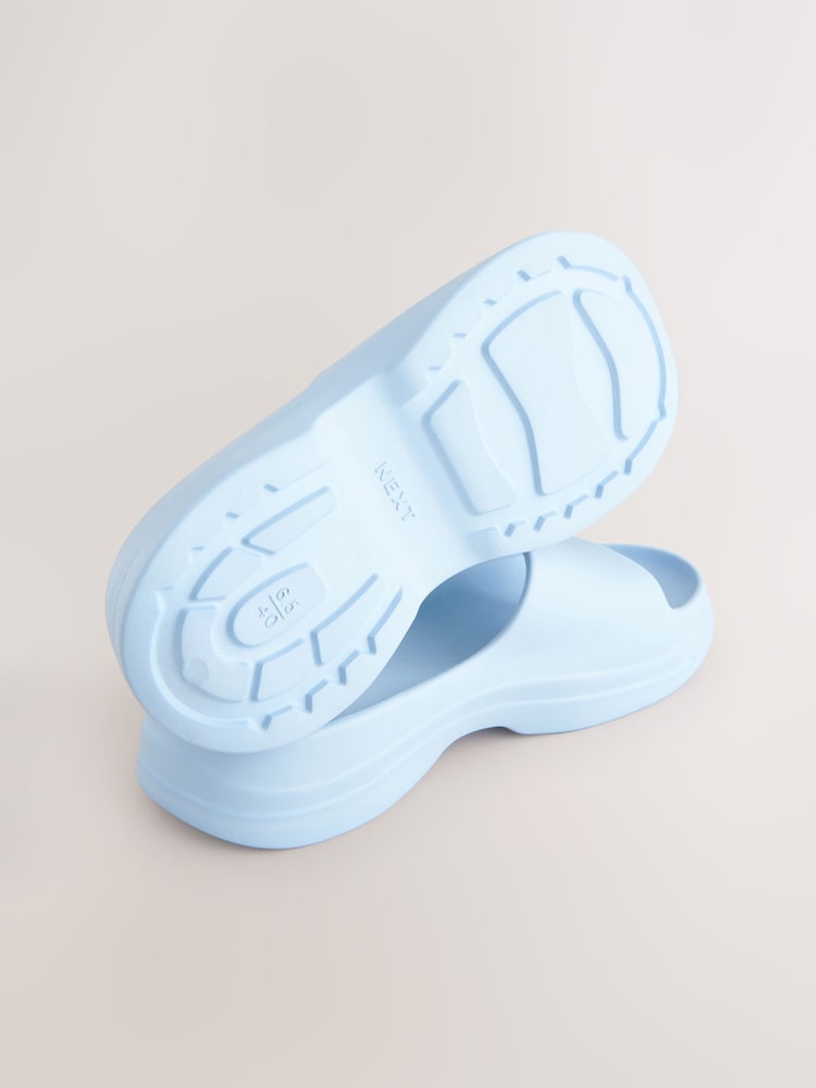 Blue Chunky Beach Sliders Sandals - Image 8 of 8