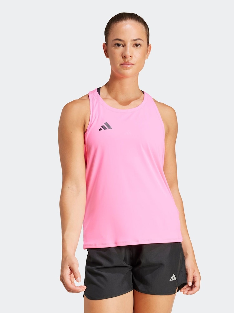 adidas Pink Adizero Tank Vest - Image 1 of 7