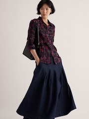 أزرق داكن - Seasalt Cornwall Larissa Cotton Crinkle Shirt - صورة 1 من 6