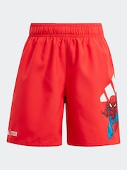 adidas Red Marvel Spider Man 5" Swim Shorts - Image 1 of 5