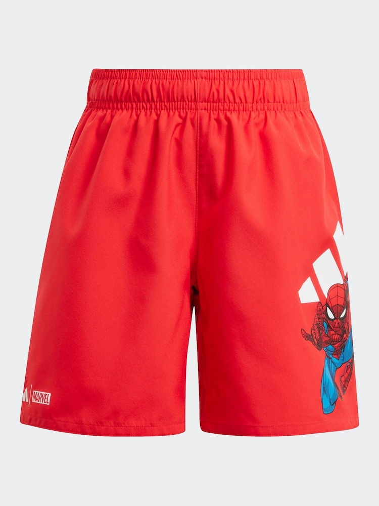 adidas Red Marvel Spider Man 5" Swim Shorts - Image 1 of 5