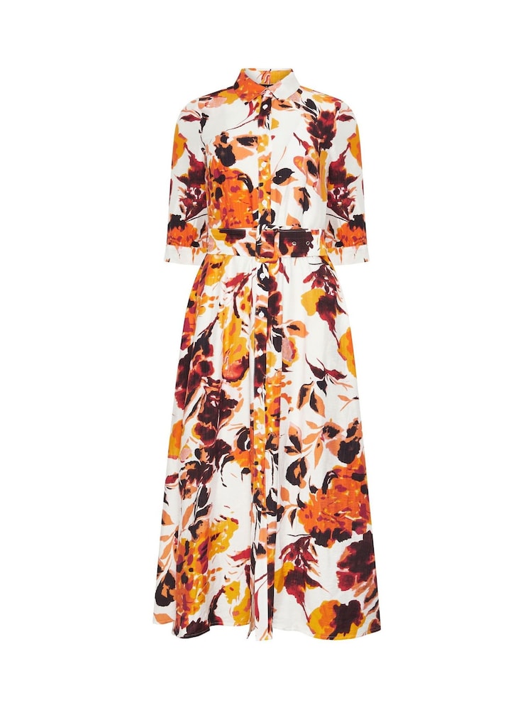 Star by Julien MacDonald Orange Abstract Print Shirt Dress - Image 5 of 5 Star by Julien MacDonald Orange Abstract Print Shirt Dress - Image 5 of 5