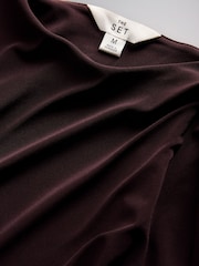 The Set 2 Pack Drape Jersey Cape Tops Ecru/Chocolate Brown - Image 9 of 10