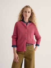 Seasalt Cornwall Pink Potters Meadow Cotton Knitted Cardigan - Image 1 of 5