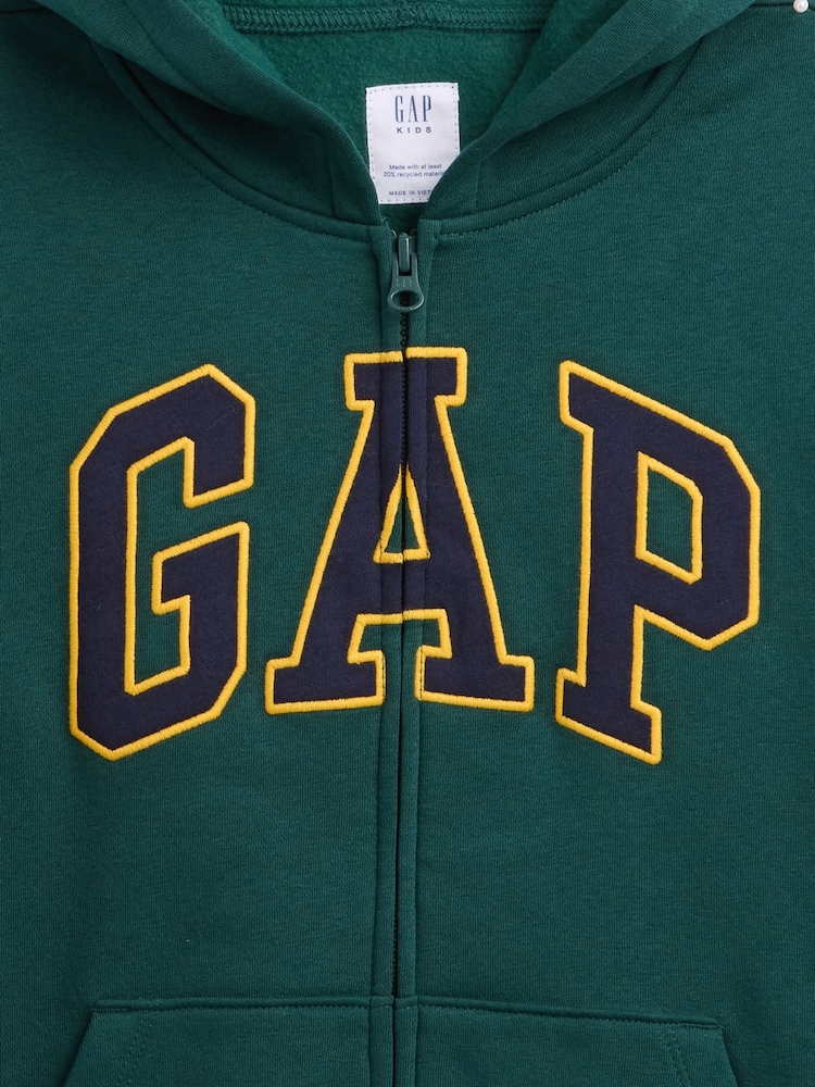 Gap Green/Yellow Relaxed Logo Zip-Up Hoodie (4-13yrs) - Image 3 of 3 Gap Green/Yellow Relaxed Logo Zip-Up Hoodie (4-13yrs) - Image 3 of 3