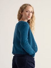 Seasalt Cornwall Blue Dawson Pick Cardigan Made With Merino - Image 2 of 5