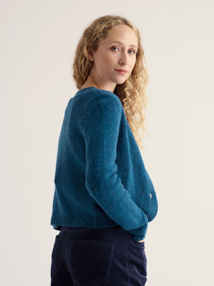 Seasalt Cornwall Blue Dawson Pick Cardigan Made With Merino - Image 2 of 5 Seasalt Cornwall Blue Dawson Pick Cardigan Made With Merino - Image 2 of 5
