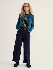 Seasalt Cornwall Blue Dawson Pick Cardigan Made With Merino - Image 3 of 5