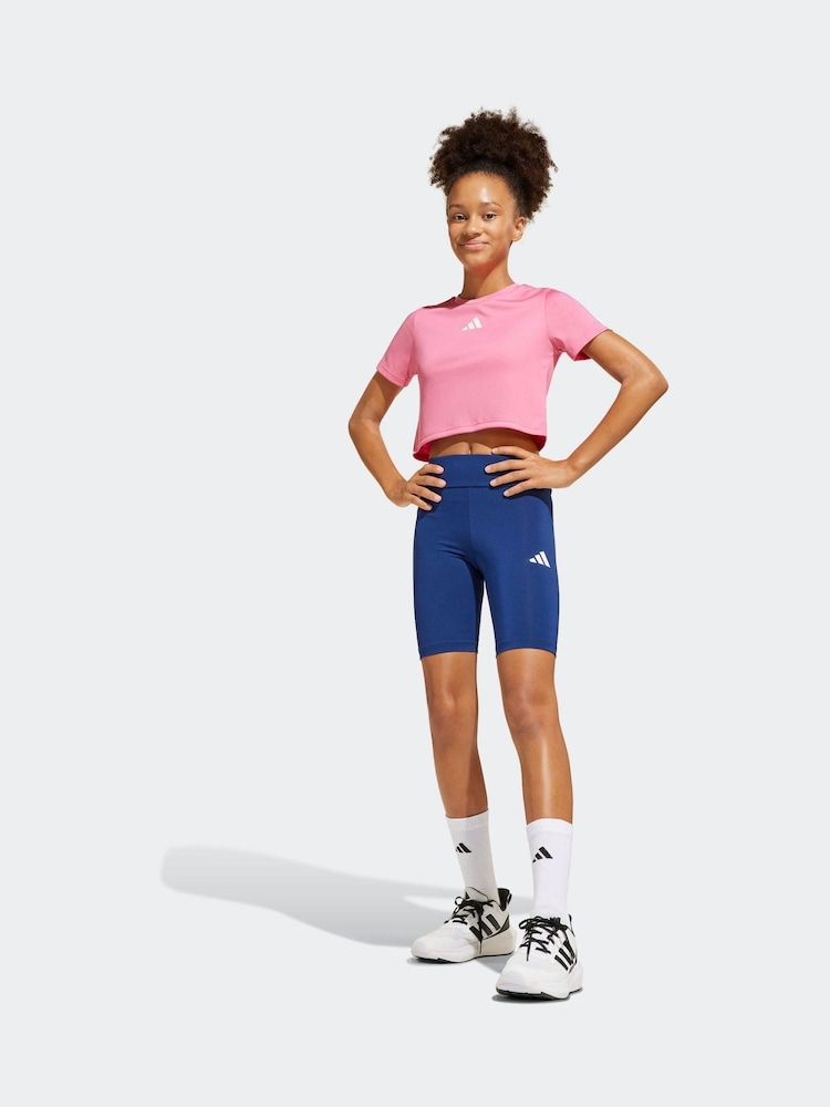 Crop Top Adidas Biker Short Set Buy Adidas Pink Train Essentials