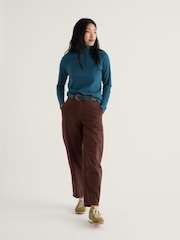 Seasalt Cornwall Blue Blue Landing Fitted Roll Neck Top - Image 2 of 5