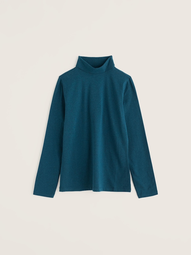 Seasalt Cornwall Blue Blue Landing Fitted Roll Neck Top - Image 5 of 5 Seasalt Cornwall Blue Blue Landing Fitted Roll Neck Top - Image 5 of 5