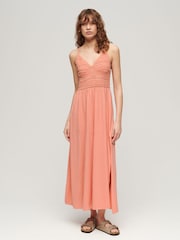 Superdry Natural Jersey Lace Maxi Dress - Image 1 of 3