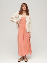 Superdry Natural Jersey Lace Maxi Dress - Image 2 of 3