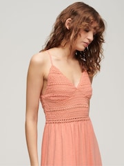 Superdry Natural Jersey Lace Maxi Dress - Image 3 of 3