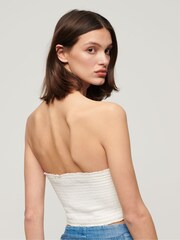 Superdry White Smocked Bandeau Top - Image 3 of 3