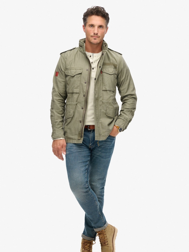 Superdry Green 100% Cotton Vintage Military M65 Jacket - Image 1 of 4
