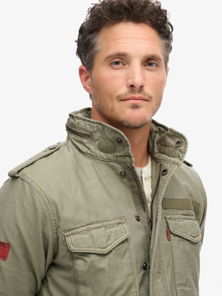 Superdry Green 100% Cotton Vintage Military M65 Jacket - Image 2 of 4