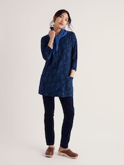 Seasalt Cornwall Blue Tall Waves Jersey Tunic - Image 1 of 5