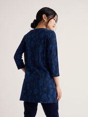 Seasalt Cornwall Blue Tall Waves Jersey Tunic - Image 3 of 5