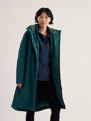 Seasalt Cornwall Dark Teal Tall Janelle Raincoat - Image 2 of 5