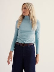 Seasalt Cornwall Blue Landing Roll Neck Top - Image 1 of 5