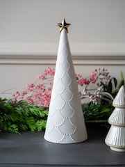 Laura Ashley White Ceramic Christmas Ornaments Tree - Image 1 of 6