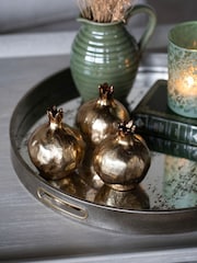 Laura Ashley Gold Pomegranate Ornaments Set of 3 - Image 1 of 4