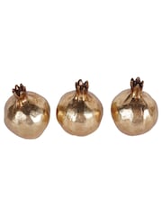 Laura Ashley Gold Pomegranate Ornaments Set of 3 - Image 2 of 4