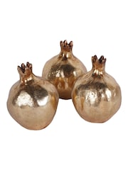 Laura Ashley Gold Pomegranate Ornaments Set of 3 - Image 3 of 4