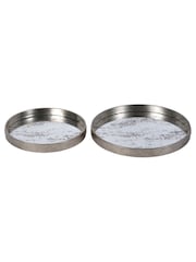 Laura Ashley Silver Whinfell Mirrored Trays Set of 2 - Image 3 of 6