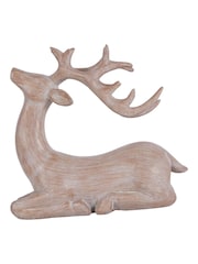 Laura Ashley Natural Wood Deer Ornament - Image 2 of 6