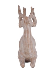 Laura Ashley Natural Wood Deer Ornament - Image 3 of 6