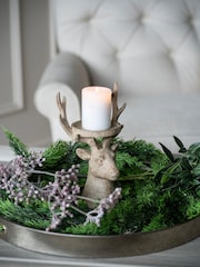 Laura Ashley Natural Wood Deer Candle Holder - Image 1 of 6