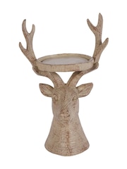 Laura Ashley Natural Wood Deer Candle Holder - Image 3 of 6