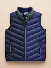 Joules Boys' Crofton Gilet Blue Colourblock Showerproof Padded Gilet - Image 1 of 5