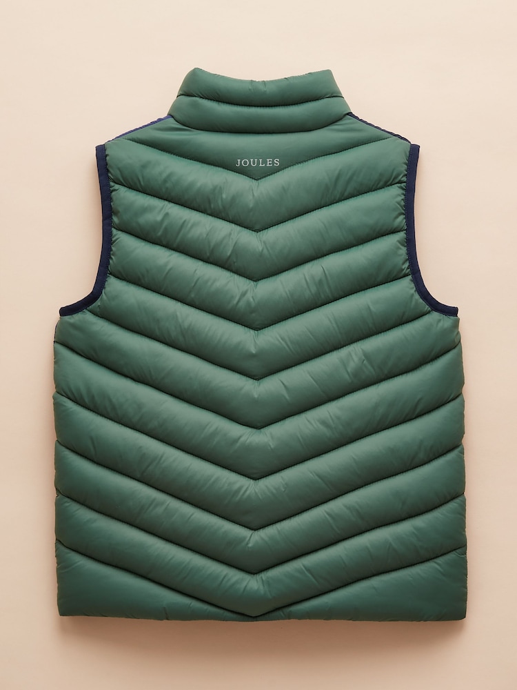 Joules Boys' Crofton Gilet Blue Colourblock Showerproof Padded Gilet - Image 2 of 5
