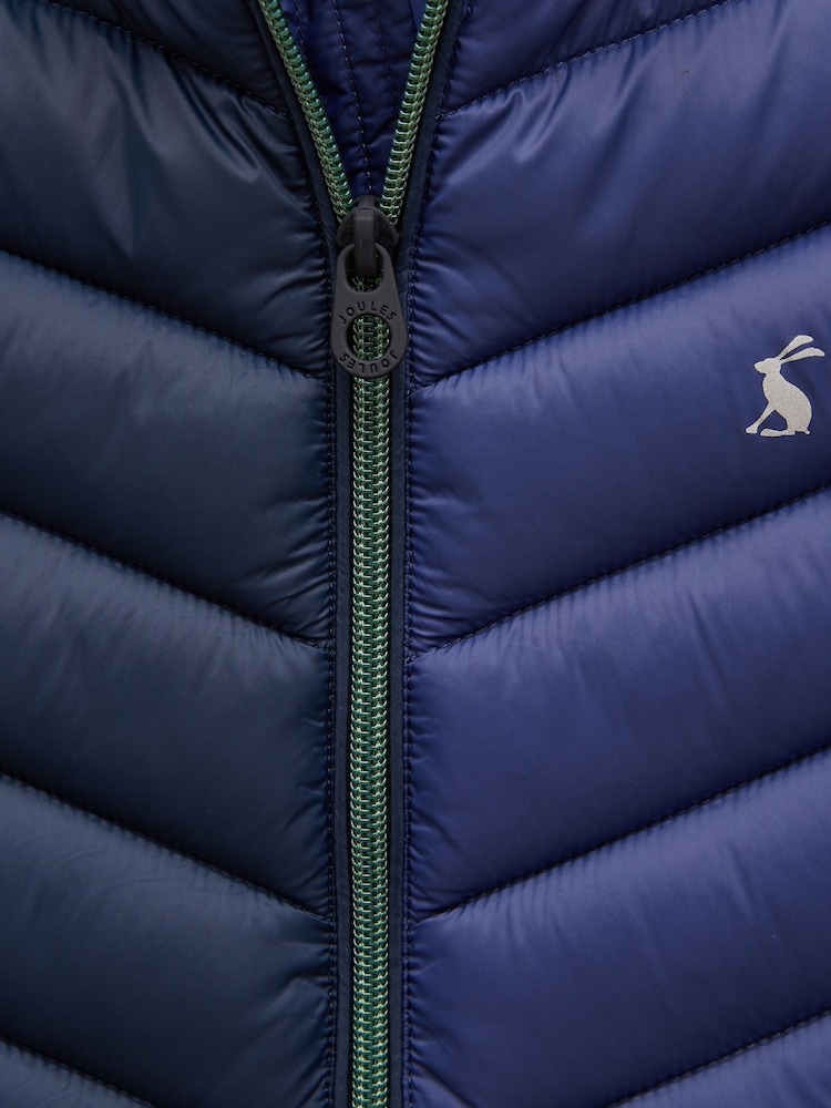 Joules Boys' Crofton Gilet Blue Colourblock Showerproof Padded Gilet - Image 3 of 5