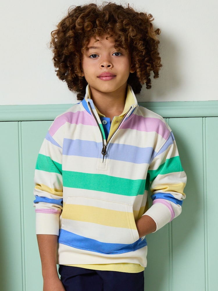 Joules Alfie Multi Quarter Zip Sweatshirt - Image 1 of 3