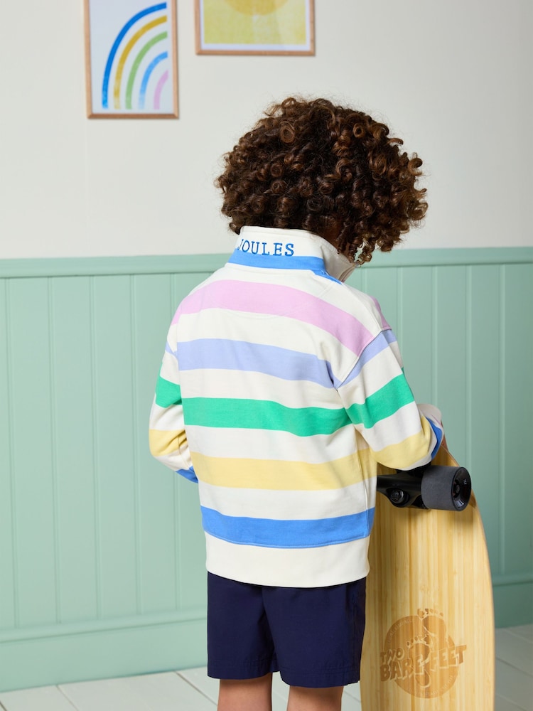Joules Alfie Multi Quarter Zip Sweatshirt - Image 2 of 3