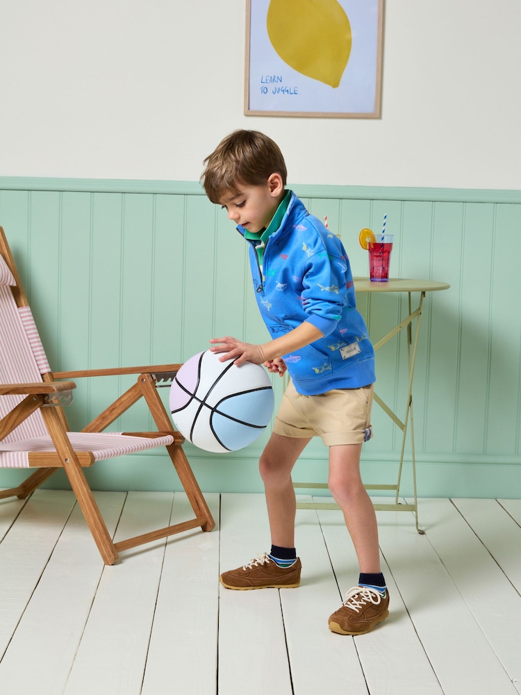 Joules Alfie Light Blue Quarter Zip Sweatshirt - Image 2 of 2