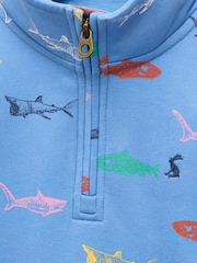 Joules Alfie Light Blue Quarter Zip Sweatshirt - Image 3 of 6