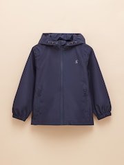 Joules Boys' Rainwell Navy Waterproof Raincoat With Hood - Image 1 of 4