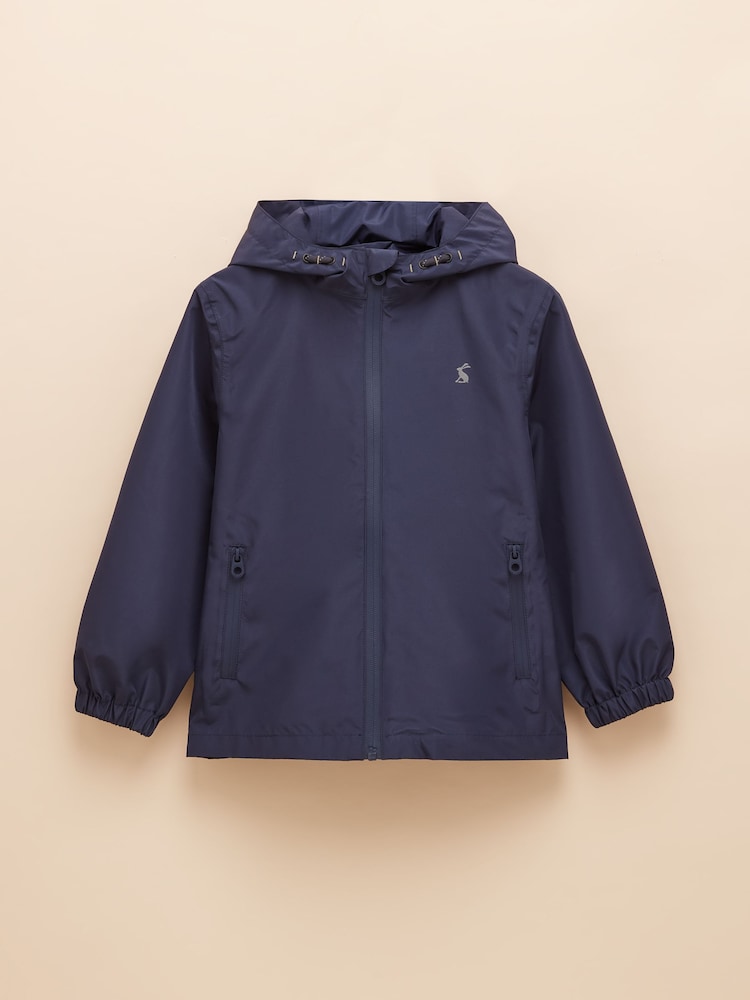 Joules Boys' Rainwell Navy Waterproof Raincoat With Hood - Image 1 of 4