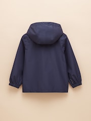 Joules Boys' Rainwell Navy Waterproof Raincoat With Hood - Image 2 of 4