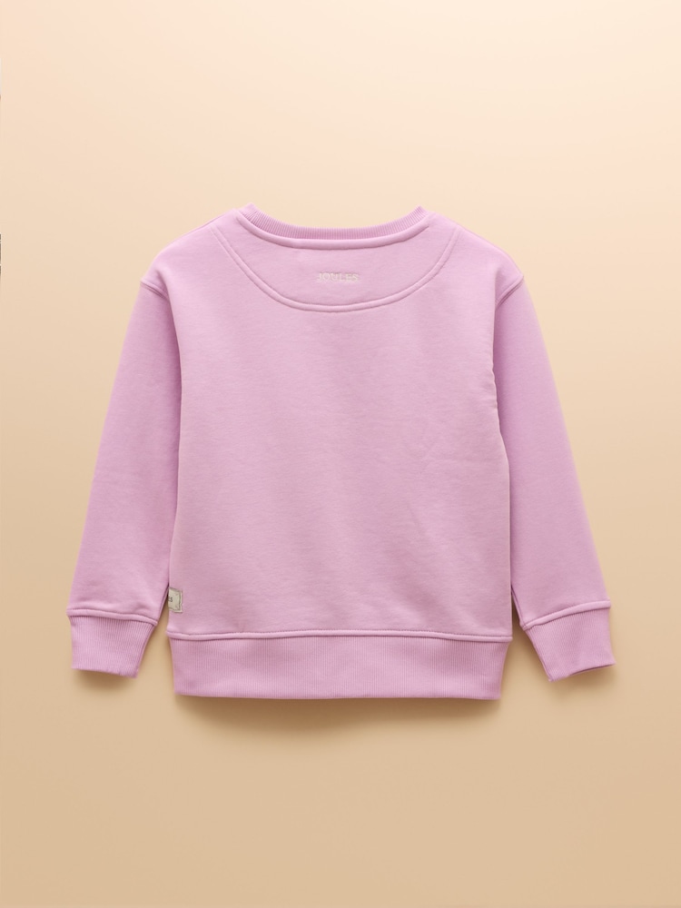 Joules Sundaze Purple Crew Neck Slogan Sweatshirt - Image 4 of 7