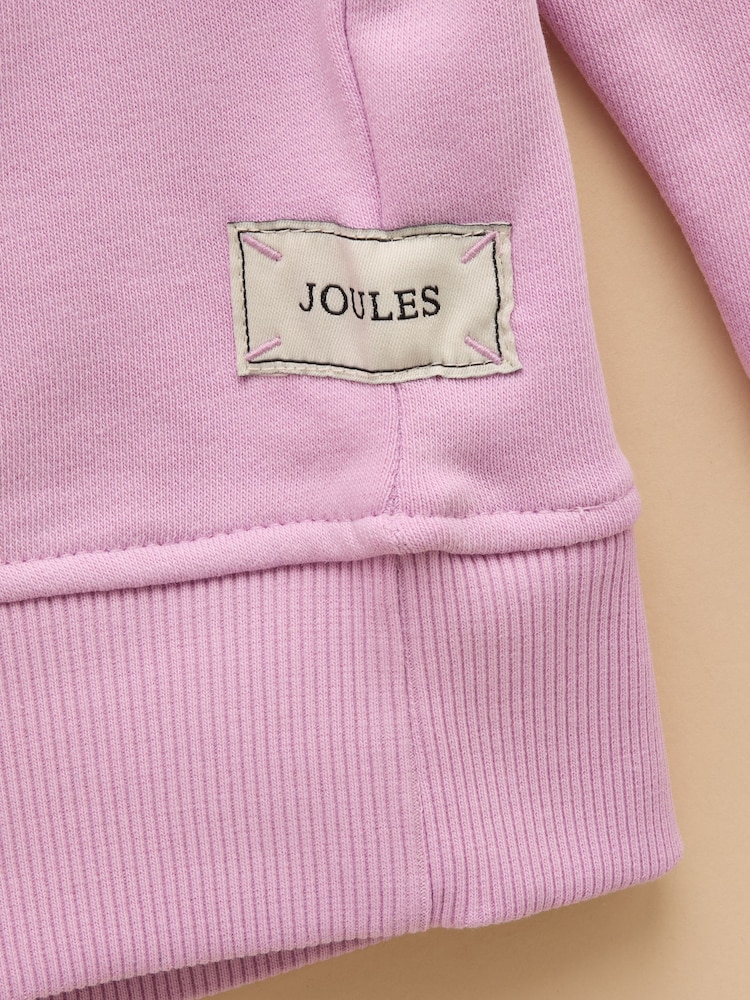Joules Sundaze Purple Crew Neck Slogan Sweatshirt - Image 6 of 7