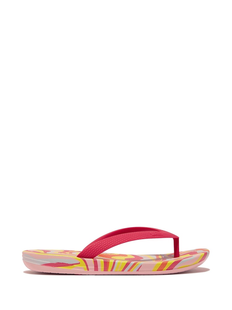 FitFlop Kids Green Iqushion Junior Swirly Ergonomic Flip Flops red - Image 2 of 4