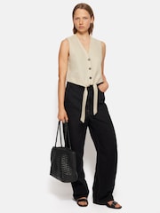 Jigsaw Cream Linen Tie Waistcoat - Image 2 of 5