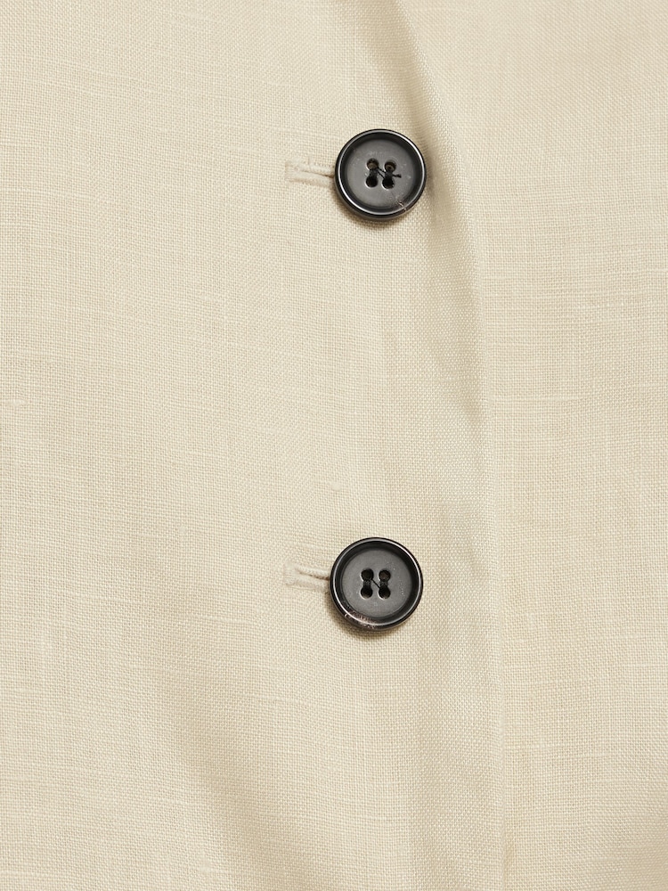 Jigsaw Cream Linen Tie Waistcoat - Image 5 of 5